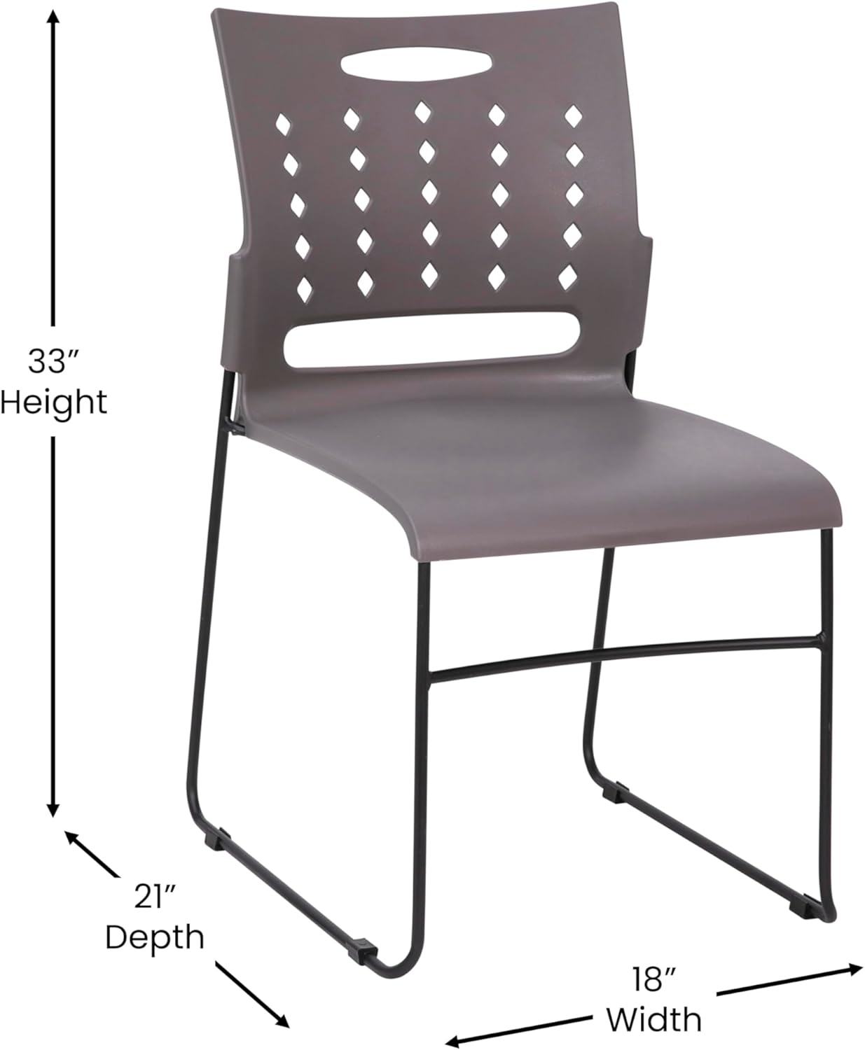 Flash Furniture Hercules Series 881 lb. Capacity Sled Base Stack Chair with Air-Vent Back