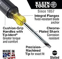 Klein Tools 85484 Screwdriver Set, Made in USA, Mini Slotted and Phillips Screwdrivers with Tip-Ident and Premium Chrome