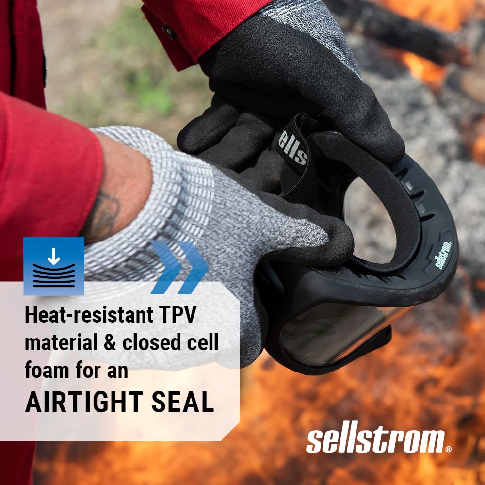 SELLSTROM Odyssey II Wildland Fire Safety Goggles - Anti-Fog, Anti-Scratch Eye Protection, FR Strap, Fits Over Glasses