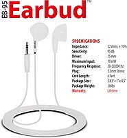 Maxell 190599 Dynamic Sound Wired Lightweight Extended Use Design Stereo Ear Bud - White (Value) 1 Standard Packaging