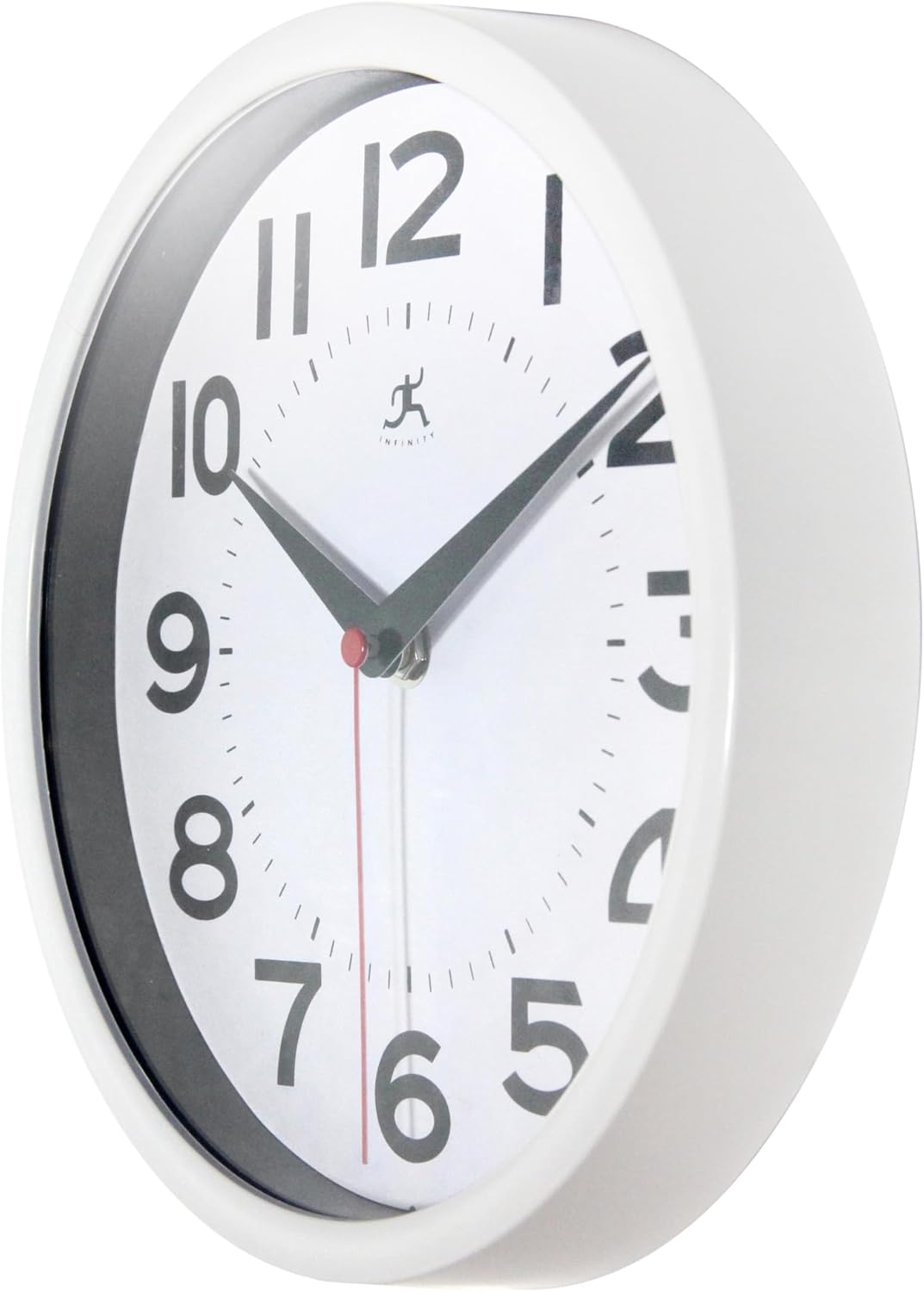 Infinity Instruments Metro Wall Clock, 9" Diameter, White Case, 1 Aa (Sold Separately)