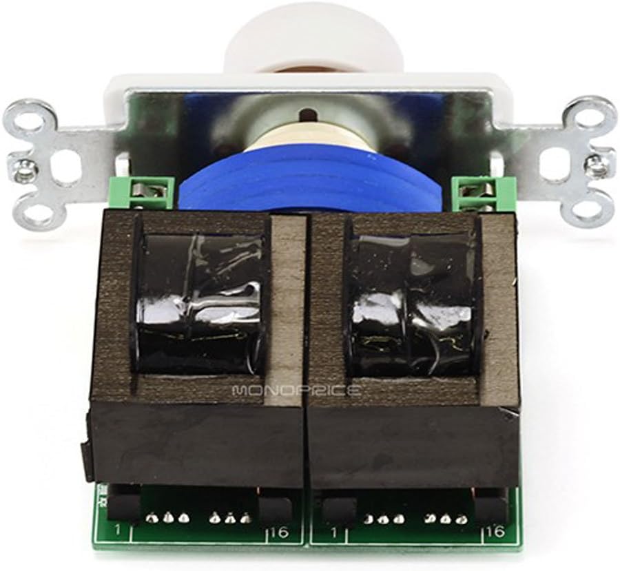Monoprice Rotary Wall-Plate Speaker Volume Controller, Single-Gang, White