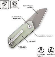 CIVIVI Ki-V Front Flipper Pocket Knife, Double Detent Slip Joint Small Folding Knife with Deep Carry Pocket Clip For Easy