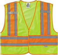 ERGODYNE GloWear 8245PSV Public Safety Reflective Vest, High Visibility, ANSI Compliant, Breakaway