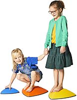 GONGE River Stones - Kids Play Stepping Stones for Balance and Coordination, Non-Slip, Stackable, Indoor/Outdoor, Set of 6