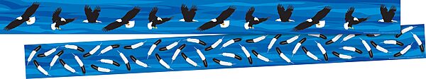 Barker Creek Double-Sided Border, Sea & Sky Eagles, Trim Out Bulletin Boards and Create Colorful Displays with 70' of Designer Double-Sided Border, 3" x 70', Pack of 2 (4015)