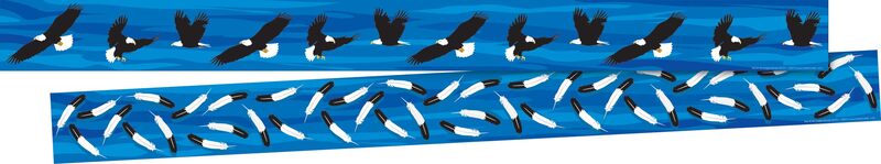 Barker Creek Double-Sided Border, Sea & Sky Eagles, Trim Out Bulletin Boards and Create Colorful Displays with 70' of Designer Double-Sided Border, 3" x 70', Pack of 2 (4015)