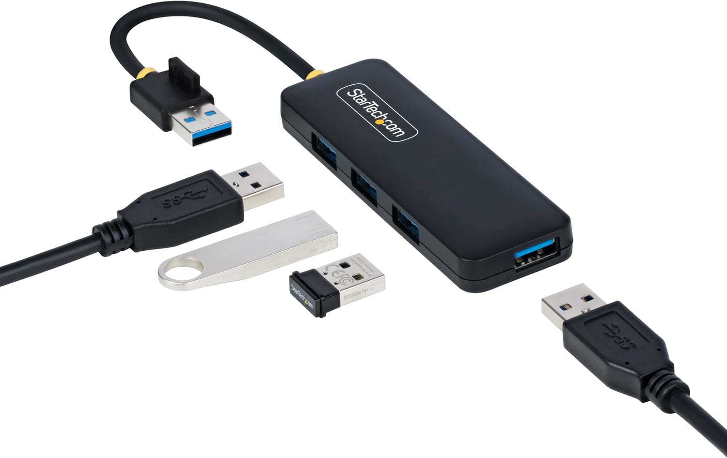 StarTech 4-Port USB 3.0 Hub, Bus-Powered Portable Travel Mini Hub