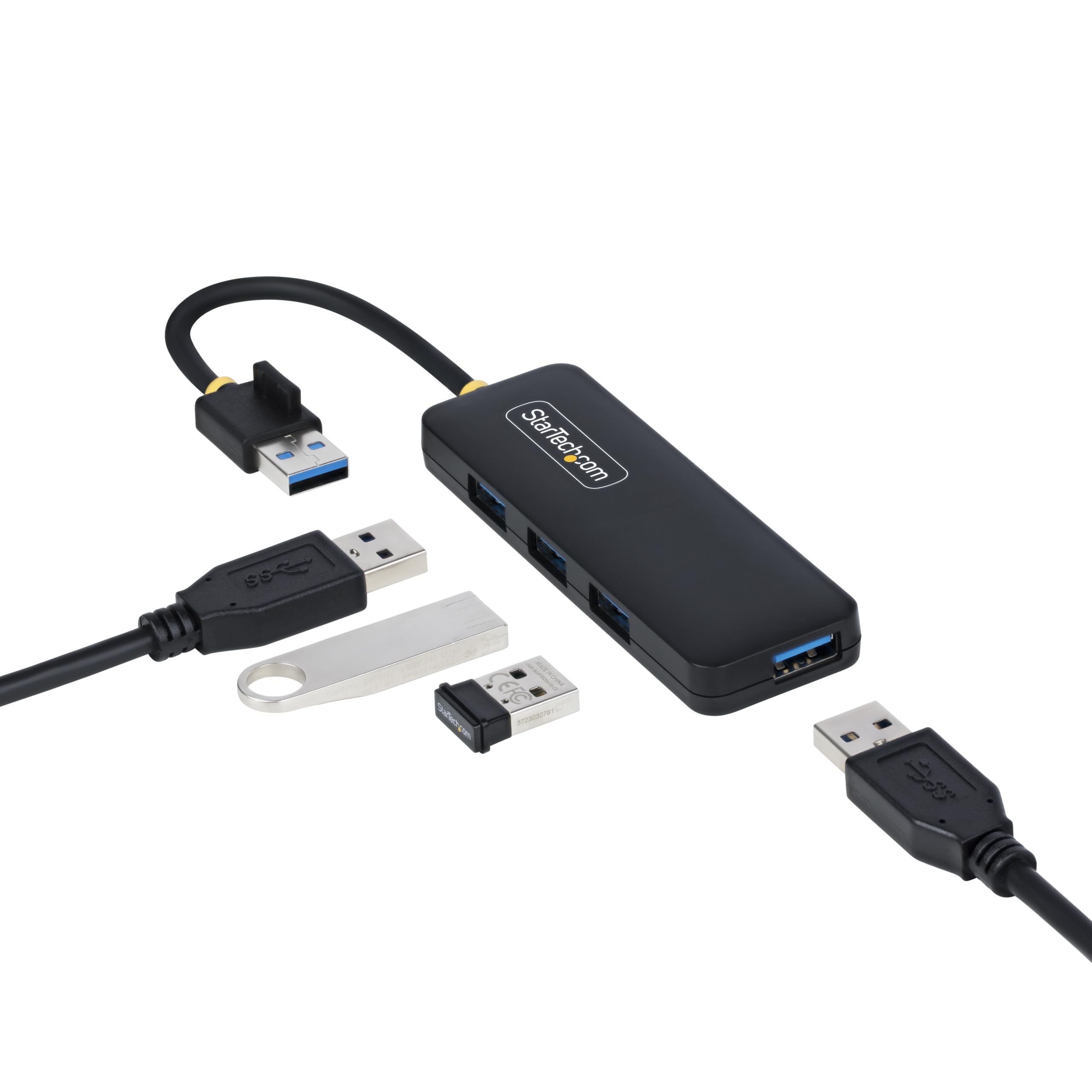 StarTech 4-Port USB 3.0 Hub, Bus-Powered Portable Travel Mini Hub