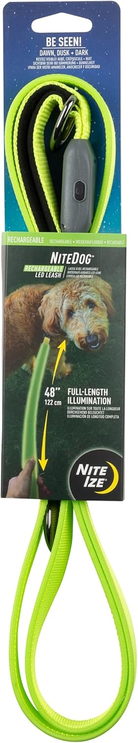 NITE IZE NiteDog Rechargeable LED Leash with Padded Handle