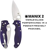 Spyderco Manix 2 Folding Knife with Ball Bearing Lock - PlainEdge