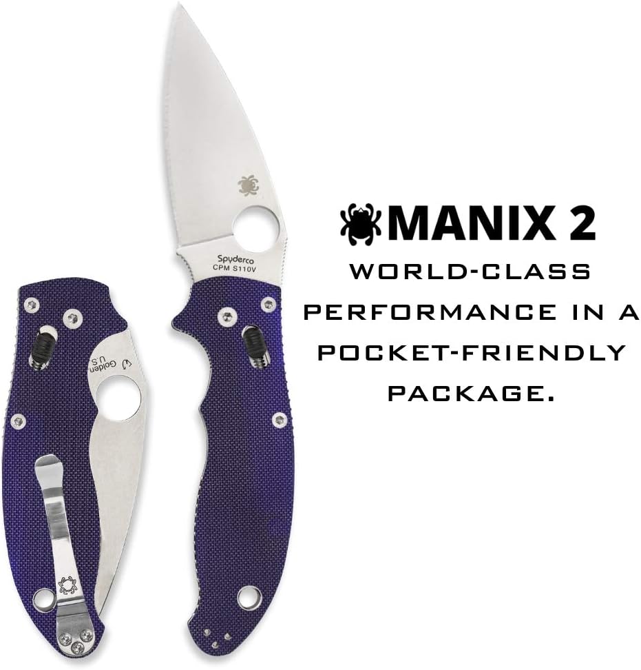 Spyderco Manix 2 Folding Knife with Ball Bearing Lock - PlainEdge