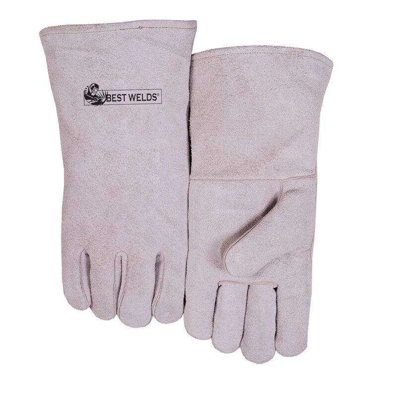 BEST WELDS 902-200GC - Leather Welder's Gloves, Shoulder Split Cowhide, Large, Gray