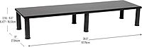 MIND READER Dual Monitor Stand, Height Adjustable Desktop Organizer Laptop Riser, 38.5" L x 11" W x 2.55-6.5" H, Black