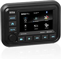 BOSS Audio Systems Marine Gauge Receiver - Weatherproof Bluetooth Digital Media Receiver
