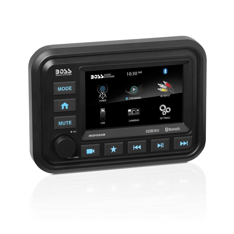 BOSS Audio Systems Marine Gauge Receiver - Weatherproof Bluetooth Digital Media Receiver