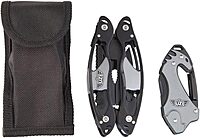 UZI UZI-GS-001 Survival Tactical Combo Pack with Multi-Tool Pliers and Keychain, Black