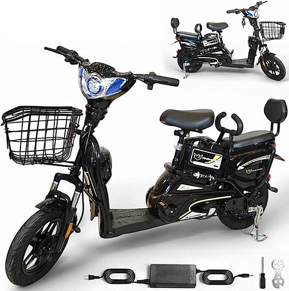 M2 Scooter With Grocery Basket With Strong Battery Red