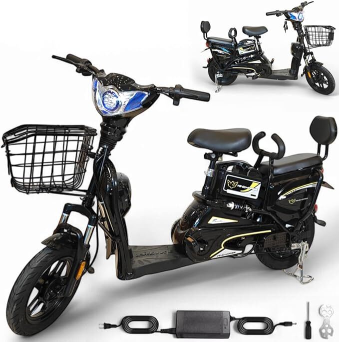 M2 Scooter With Grocery Basket With Strong Battery Red