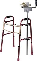 MABIS Walker Platform Attachment With Adjustable Padded Cuff, No Tools Needed, Attaches to Most Walkers, FSA and HSA Eligible, Made of Lightweight Aluminum, Silver