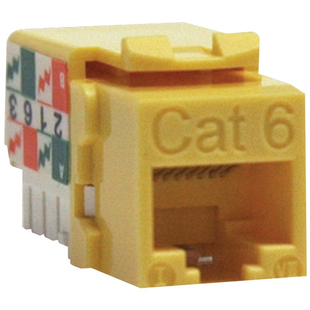 Eaton Tripp Lite Series Cat6/Cat5e 110 Style Punch Down Keystone Jack - Yellow, TAA - 1 x RJ45 Female - Yellow