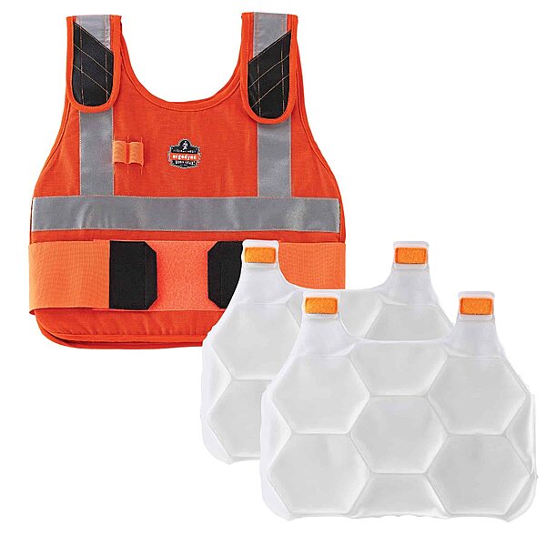 Ergodyne Chill-Its 6215 Premium FR Phase Change Cooling Vest, Large/X-Large, Orange