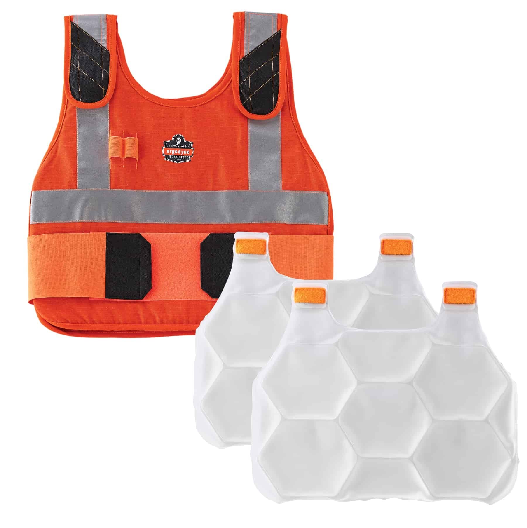 Ergodyne Chill-Its 6215 Premium FR Phase Change Cooling Vest, Large/X-Large, Orange