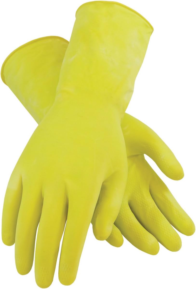 Assurance 48-L162Y/M Unsupport Latex 16 Mil 12 Inch Flocked Honeycomb Yellow M