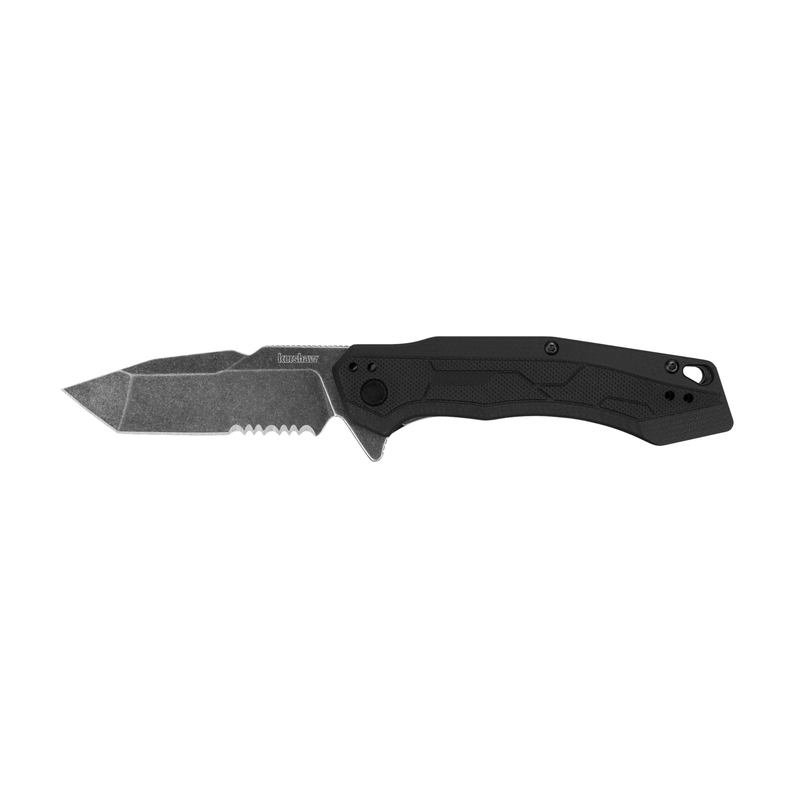 Kershaw Analyst Tanto Pocket Knife, 3.25" 8Cr13MoV Steel Blade, Liner Lock Folder, EDC Black