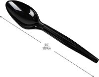 Mind Reader 100-Pack Black Plastic Fork Refill for CUTDISPBK-BLK Dispenser, 6.25" L and 100-Pack Black Plastic Spoon Refill, 5.5" L