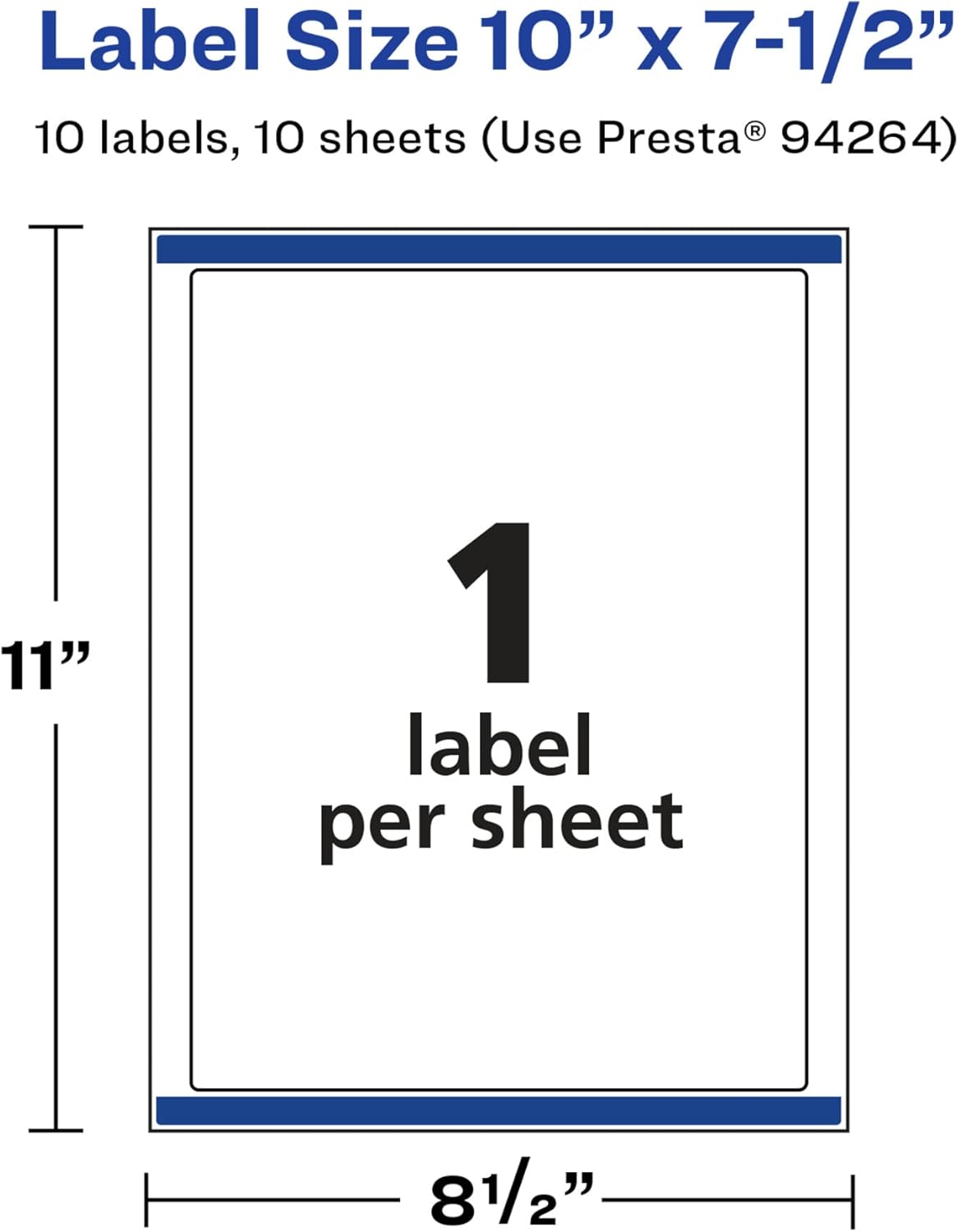 AVERY Glossy White Rectangle Labels, Sure Feed Technology, 10" x 7.5"