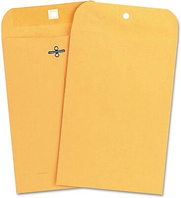 Universal 35261 Kraft Clasp Envelope, Center Seam, 28lb, 6 1/2 x 9 1/2, Brown Kraft, 100/Box