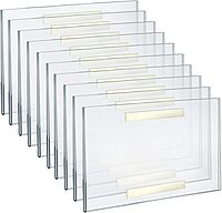 AZAR DISPLAYS Clear Acrylic Self Adhesive Wall Sign Holder Frames - Pack of 10