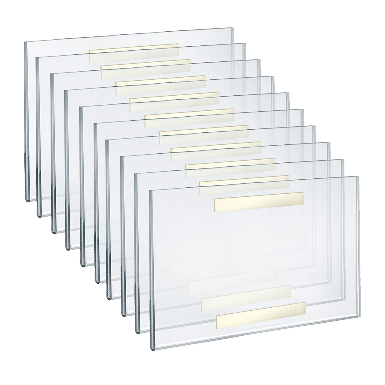 AZAR DISPLAYS Clear Acrylic Self Adhesive Wall Sign Holder Frames - Pack of 10