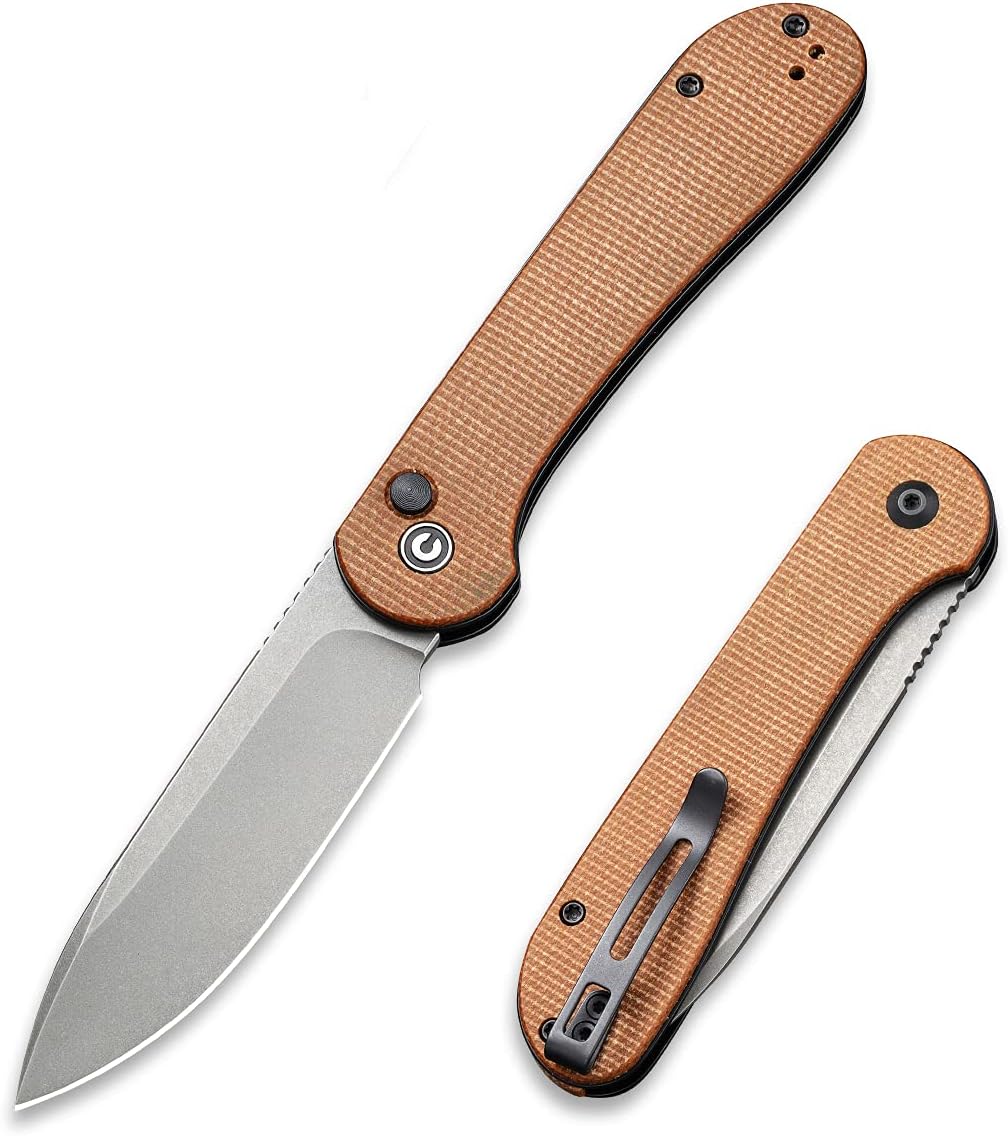 CIVIVI Elementum Pocket Folding Knife with 3.47" Blade, Button Lock