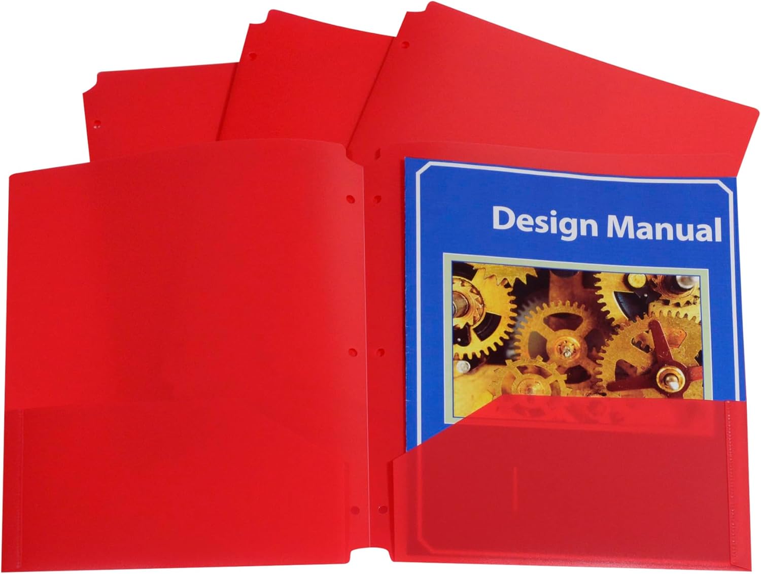 C-Line Two-Pocket Heavyweight Poly Portfolio Folder, 3-Hole Punch, 11 X 8.5, Red, 25/Box Box of 25 Red