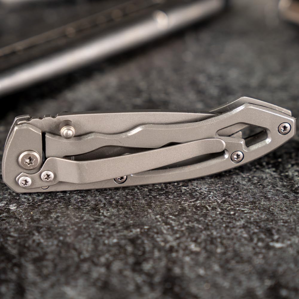 Smith & Wesson CK400 5.4in High Carbon S.S. Folding Knife with a 2.2in Drop Point Blade and Stainless Steel Handle