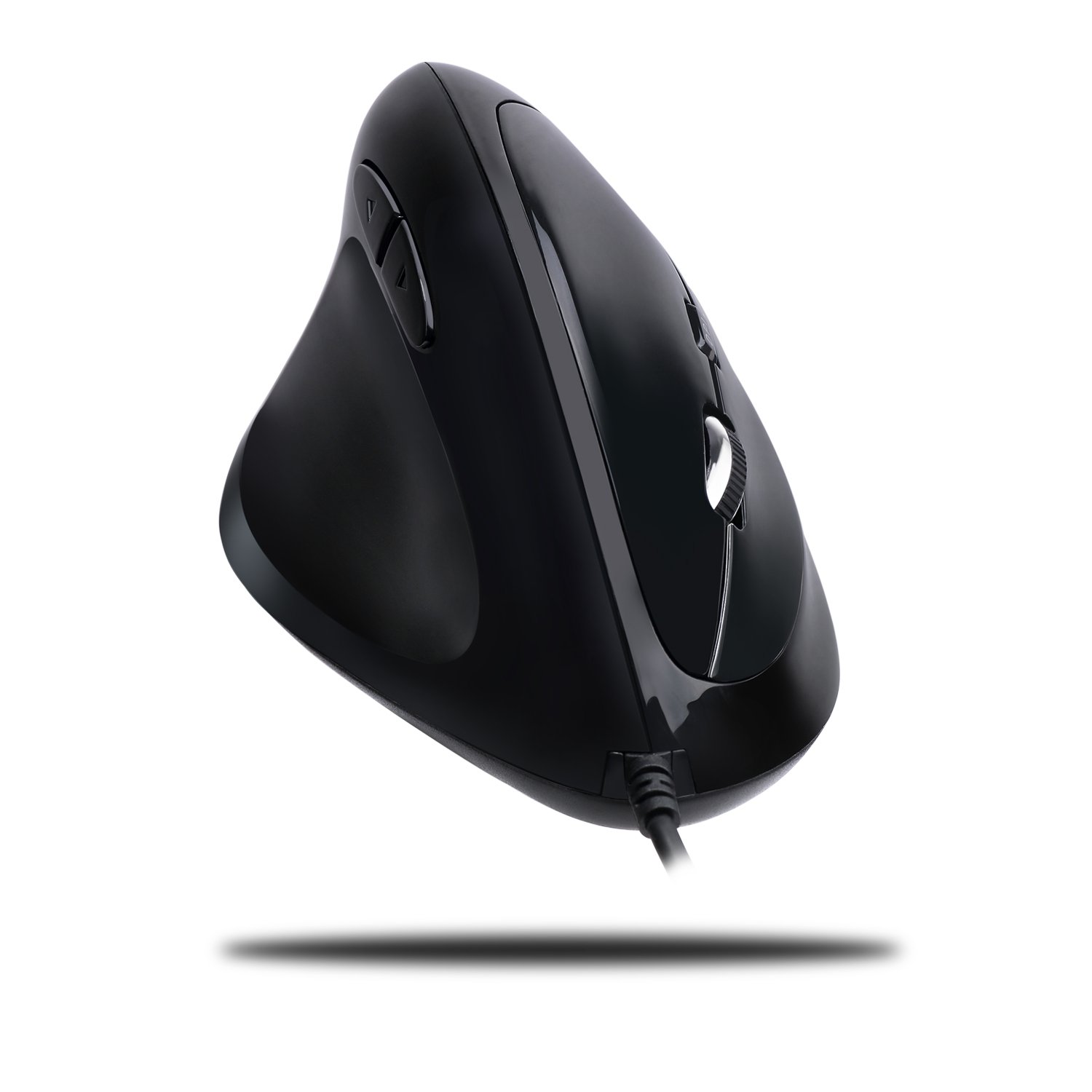 Imouse E7 - Ergonomic Mouse for Left Hand, with Cable, Programmable Functions, and Adjustable Weight, Black