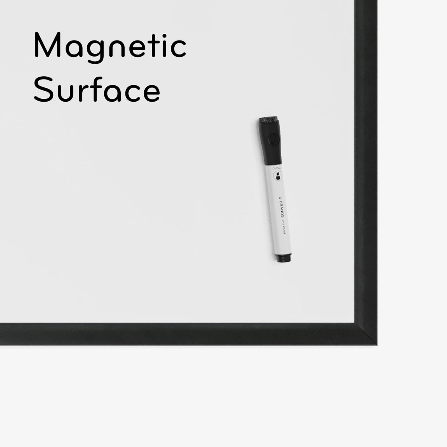 U Brands Magnetic Dry-Erase Board, 36 X 24 Inches, Black Wood Frame (311U00-01) 35"W x 23"H