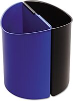 Safco Deskside Recycling Receptacles, 14 Gallons, 13 1/2inH x 13inW x 8inD, Black/Blue