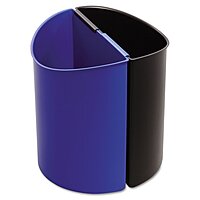 Safco Deskside Recycling Receptacles, 14 Gallons, 13 1/2inH x 13inW x 8inD, Black/Blue