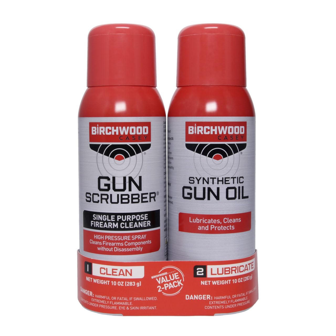 Birchwood Casey Gun Scrubber - Single Purpose Gun Cleaner & Synthetic Oil for Lubricating & Protection 10 FL OZ CAN EACH