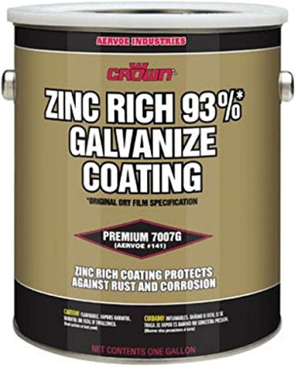 Crown 7007G Metallic Gray MIL-P-46105(MR), MIL-P-21035B, AND DOD-P-21035A, ASTM B-117 Cold Galvanize Coating, 1 gallon