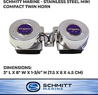Schmitt Marine Ongaro All-Stainless Mini Compact Twin Horn - 12V