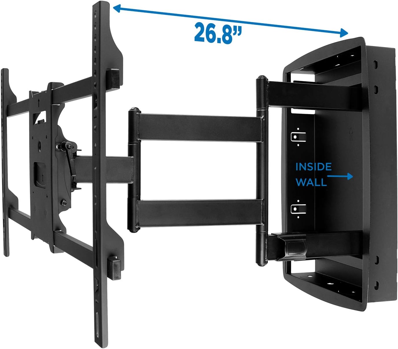Mount-It! Recessed TV Wall Mount, Articulating Full Motion in-Wall TV Bracket for Flush Installation