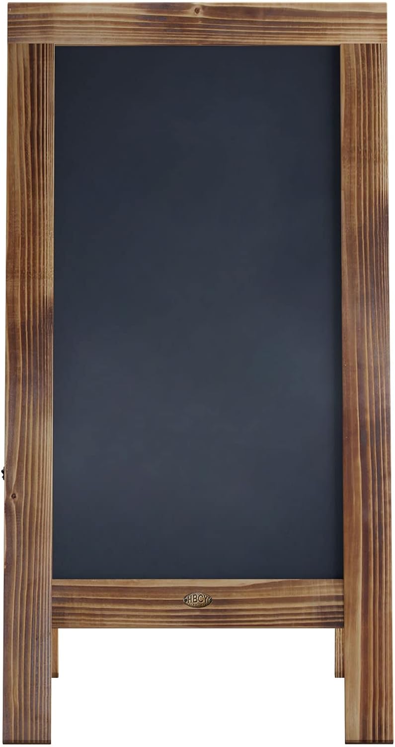 Flash Furniture Canterbury Magnetic Chalkboard Sign - Rustic Brown Wood Frame - 40" x 20"