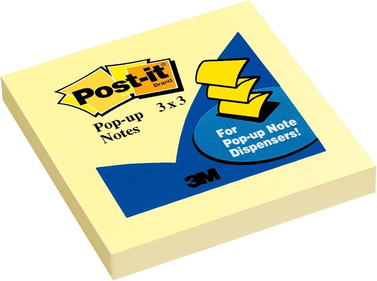 Post-it Notes, 3 in x 3 in, 12 Pads, 100 Sheets/Pad, Clean Removal, Sticky Notes