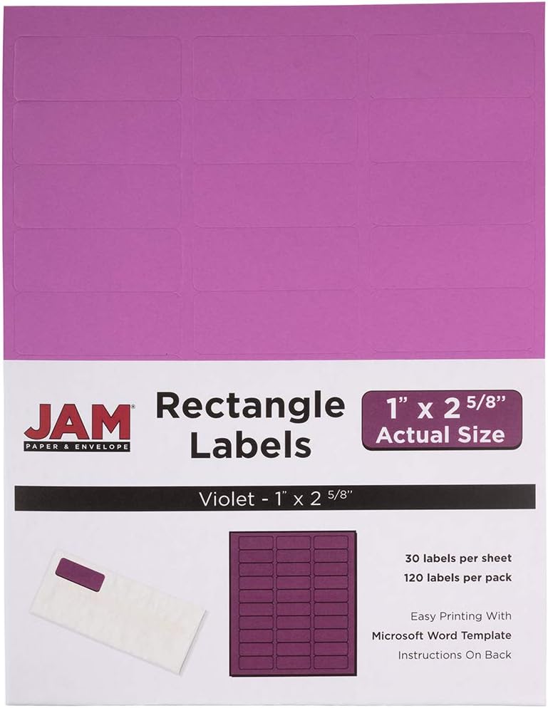 JAM PAPER Mailing Address Labels - Self-Adhesive Rectangular
