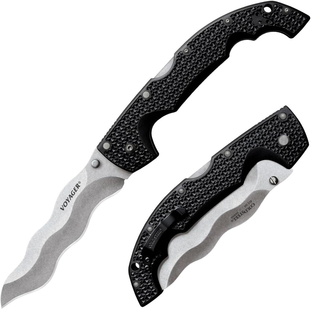 Cold Steel XL Voyager Kris Blade Folding Knife with Tri-Ad Lock