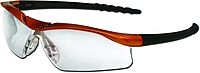 MCR Safety DL210AF Dallas Safety Glasses with Nuclear Orange Frame and Clear Anti-Fog Lens